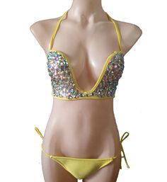 Luxury Tie Up Crystal Plunging Neckline 2PCS Swimwear For Women Rhinestone Triangle Bottom Bikini sold by Swimwear Store on Storenvy Luxury Ties, Swimwear Store, Swimwear For Women, One Piece Swimwear, Plunging Neckline, Small Businesses, One Piece, Wardrobe, For Women