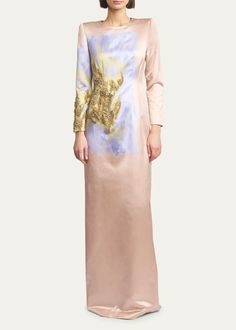 Dries Van Noten Dalista Paint Stroke Embellished Gown - Bergdorf Goodman