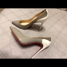 Brand New, Never Worn Beautiful Shoes. Size 41 White Heels With Red Sole, White Glitter Party Heels, White Pointed Toe Heels With Red Sole, White Heels With Red Sole For Evening, Designer White Heels For Party, Designer White Heels With 4-inch Heel, Glitter Pumps, White Glitter, Louboutin Shoes