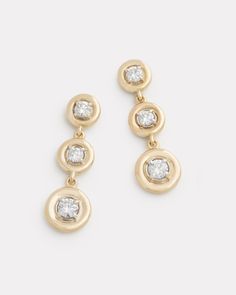 18K Yellow Gold and White Gold Round Edge Diamond Drop Earring, .45 TCW7/8 Inch Long x 1/4 Inch Wide Style# YED4W Barb Wire, Wire Design, Solitaire Rings, Earring Ideas, Diamond Drops, Drop Earring, Diamond Drop Earrings, Gold Jewelry Fashion, Dream Clothes