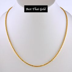 This Shop has a Special Free Gift (Chain) for Every Order. 😊🙏 Item : 1 x Necklace For : Unisex Type : GOLD PLATED over Brass, Nickel free Purity: 96.5% Surface : Sand matted Length : 25 inches Weight : ~ 45 grams Handmade from Thailand. Thai gold plating technic really solid and stunning look. Rewarding your life from hard working, match up your dress, bridesmaid wedding engagement or a gift to someone special for you. The Craftsmanship of Thai Jewelry 💍💎 One of the things high on many visit Gold Necklace With 22k Gold Box Chain, Gold 22k Box Chain Necklace, 22k Gold Necklace With Box Chain, 22k Gold Box Chain Necklace, Traditional Gold Box Chain Necklace, Gold Necklace Men, Thai Jewelry, Asian Vintage, 22k Gold Necklace