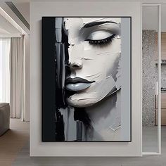 a painting on the wall of a living room