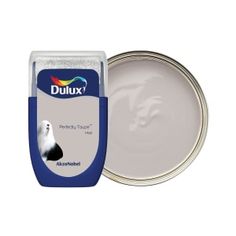 duluxx matt embossing paint in light blue, with the lid open