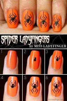 Nail Art For Halloween, Diy Halloween Nail Art, Halloween Nail Art Tutorial, Art For Halloween, Nailart Tutorial, Halloween Nails Diy, Nail Art Halloween, Halloween Nails Easy, Unghie Nail Art