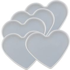 three heart shaped trays sitting on top of each other