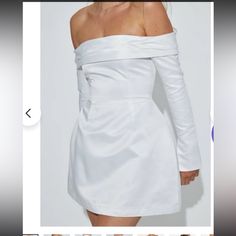 Brand Nwt Couldnt Fit It So Selling It Cant Put It On For Pictures Cause I Dont Fit In It Lol From Sthcute Odd Muse, Robes D'occasion, Mini Prom Dresses, White Cocktail Dress, Mini Robes, Backless Mini Dress, Mini Dresses For Women, Mini Dresses Summer, Long Sleeve Mini