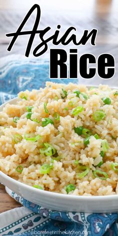 Asian Rice is the side dish all of your stir fries need! Rice Side Dish Recipes For Salmon, Asian White Rice, Simple Asian Rice, Rice Recipe Ideas, Sides Dinner, White Rice Recipe, Asian Steak, Jasmine Rice Recipes