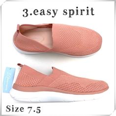 Easy Spirit Sesavanah2 Feel Good Layer Slip On Walking Shoes Sneakers In Peach Pink Size 7.5w Upper : Knit Color Soft Peach Pink A Pull-Tab At The Back Makes It Easy To Slip Our Orthotic-Friendly Savannah Lightweight, Flexible Sneakers On And Off. Savannah Features Easy Spirit's New Cushioning System--Three Layers Of Advanced Engineering For Triple The Comfort, Designed To Soften Each Step. The Cushioning System's Features Include A Memory Foam Footbed For Superior Cushioning, Arch Support, Ultr Flamingo Shoes, Slide On Sneakers, Slip On Tennis Shoes, Wool Sneakers, Easy Spirit Shoes, Mule Sneakers, Easy Spirit, Brown Sneakers, Peach Pink