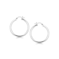 LOVCIA Premium 30mm Elegant Sterling Silver Rhodium-Plated Hoop Earrings Snap Lock, Style Earrings, Diamond Design, Sterling Silver Hoops, Toe Rings, Chain Earrings, Sterling Silver Studs, Sterling Silver Earrings Studs, Silver Hoops