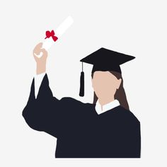 a person in a graduation gown holding up a red cap with a tassel on it