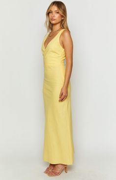 Yellow Maxi Dress

How to style:
We love a yellow moment! This gorgeous maxi dress () is perfect for a Sunday brunch or strolling the Sunday markets. Pair this dress with brown sandals () and a matching shoulder bag () for an elevated casual outfit. ()

Features:


  
 * Light weight material 
 * Bias cut 
 * Fully lined 
 * Thick sleeves 
 * V neckline 
 * Invisible left side zip 
 * Wrap Dress Elevated Casual Outfit, Gorgeous Maxi Dresses, Prom Midi Dress, Elevated Casual, Yellow Maxi Dress, Yellow Maxi, Semi Formal Dresses, Strapless Tops, Satin Maxi Dress