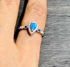 Teardrop Urn Ring, Keepsake urn ring, Blue Opal Cremation Ring For Ashes, Memorial Jewelry, Ash Holder, Stunning Opal Urn Ring, Pet: Human Urn Ring, Growing Crystals, Cremation Ring, Jewelry Opal, Urn Jewelry, Pet Ashes, Keepsake Urns, Cool Gifts For Women, Ring Blue