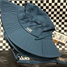 Vans Outdoors Boonie Nylon Bucket Hat. Water Resistant Moisture Wicking Material With A Built In Stash Pocket. No Longer Sold By Vans. Will Ship Same Or Next Day, Brand New With Tags, Exactly As Shown. I Have Two Size S/M And One Size L/Xl So Please Get Them While You Can. Message With Any Questions And Bundle Items From My Closet For A Greater Discount! New To Poshmark? Use Invite Code- Dunn_dealz For $10 Off Your First Order! For All Day Fun In The Sun Or In The Water, The Vans Outdoors Boonie Blue Casual Bucket Hat For Travel, Casual Blue Bucket Hat For Travel, Blue Casual Visor Sun Hat, Blue Cap-shaped Sun Hat For Outdoor, Blue Bucket Hat For Summer Outdoor Activities, Blue Summer Bucket Hat For Outdoor Activities, Casual Nylon Sun Hat For Travel, Blue Sun Hat Cap For Outdoor Activities, Blue Visor Sun Hat For Outdoor Activities