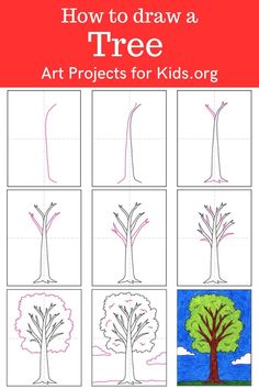 how to draw a tree for kids that is easy and fun, it's also useful