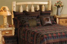 Cabin Bear Design Value Bedding Set Log Cabin Bedding, Cabin Hotel, Cabin Bedding, Rustic Bedding Sets, Cabin Decorating, Bear Bed, River Cabin, Cabin Bed, Luxury Duvet Covers