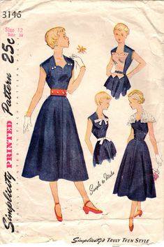 This sweetheart of a dress from 1949 includes several detachable dress accessories, including a short cape, button-on trim and matching belt, and Retro Vintage Dress With Fitted Bodice, Sleeveless Vintage Dress With Buttons, Fitted Sleeveless Dressmaking Sewing Pattern, Retro Fitted Sewing Pattern For Dressmaking, Sleeveless Retro Vintage Dress With Buttons, Vintage Fitted Sewing Pattern, Retro Sleeveless Vintage Dress With Buttons, 1950s Style Sleeveless Vintage Dress With Fitted Bodice, Retro Sleeveless Vintage Dress With Fitted Bodice