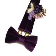 "AUBERGINE velvet bow tie and suspenders for groomsmen Modern industrial coctail wedding ideas for groom Best man page boy outfit Father Son Size of SUSPENDERS (made of FABRIC, Y-shape back, antique bronze clips) - BABY/TODDLER/BOY (6 months-3 years old) Adjustable 16-26\"\" - BOY (4 - 12 years) Adjustable up to 32\" inches. ADULT suspenders. - Adjustable 26\"-40\" Width of straps is 1 inch. If you need wider and longer straps for BIG and TALL men just let us know Size of PRE-TIED bow tie: 5*10 Wedding Ideas For Groom, Tie And Suspenders, Velvet Bow Tie, Tall Men, Pre Tied Bow Tie, Father Son, Velvet Bow, Tall Guys, Wedding Groom