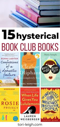 books that are stacked on top of each other with the title 15 physical book club books