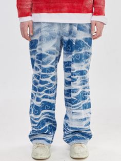 This is a comfortable and casual denim pants that are made out of sturdy cotton 100% denim fabric. With a trendy and unique design with heart pattern and strong washed texture on the fabric, it gives a comfortable and casual look. - Loose silhouette- Welt pockets on the back- Heart pattern and washed texture overall Casual Straight Leg Bottoms With Heart Print, Casual Cotton Jeans With Heart Print, Spring Heart Print Cotton Jeans, Casual Long Pants With Heart Print, Casual Cotton Bottoms With Heart Print, Casual Denim Pants, Heart Pattern, Casual Denim, Heart Patterns