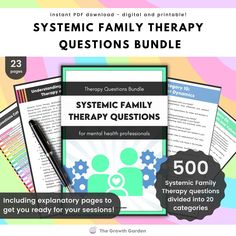 Systemic Family Therapy Questions Bundle- Attachment Patterns, Boundaries, External Stressors, Structural Organization, Power Dynamics and more!  Let's get Systemic! Step into the world of transformative therapy with our Systemic Family Therapy Questions Bundle--a dynamic arsenal crafted to elevate your practice. Explore 10 vibrant categories, each bursting with 25 carefully curated questions, designed to unravel the complexities of family dynamics. From Attachment Patterns to Cultural Influence Strategic Family Therapy, Therapy Questions, Reflexology Foot Chart, Power Dynamics, Reflexology Chart, Reflexology Massage, Foot Reflexology, Family Therapy, Emotional Awareness