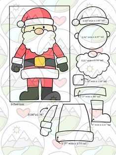 the paper doll is cut out and ready to be used for christmas decorations, such as santa