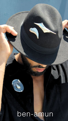 man in hat with silver pins Mens Fall Outfits, Pins And Brooches, Fall Outfits Men, Silver Pin, Fall Jewelry, Mens Fall