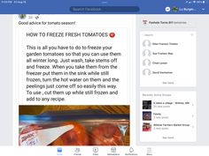 an image of a facebook post about fresh tomatoes