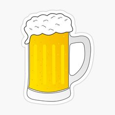 a mug of beer sticker