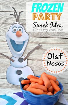 frozen party snack idea with carrots in a bowl