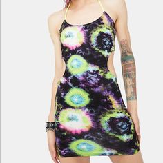 Dollskill Clubbing Dress (Out Of Stock) Nwot Tags: Fashion Nova, Dolls Kill, Kill Star, Shein, Romwe, Demonia, Gothic, Alternative, Grunge, Hot Topic, Spencer’s, Punk, Tripp, Hollister, Levi. Y2k Green Mini Dress, Y2k Style Green Mini Dress, Green Y2k Style Mini Dress, Green Y2k Mini Dress, Multicolor Halter Neck Club Dress, Halter Neck Multicolor Club Dress, Purple Mini Dress For Club In Summer, Green Fitted Mini Dress For Festival, Fitted Green Mini Dress For Festival