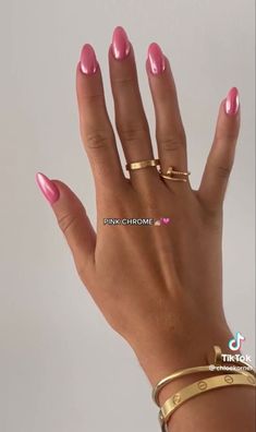 Summer Nail Ideas Chrome, Nails Summer Basic, Basic Pretty Nails, Basic Nails For School, Ongles Gel Rose, Vacation Nails Square, Swift Nails, Pink Chrome Nails