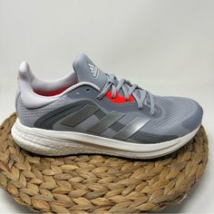 Adidas Solar Glide 4 St Running Shoe Halo Silver Crystal White Solar Red New Without Box Size 9.5 Adidas Boost Women, Adidas Solar Glide, Adidas Ultra Boost 20, Adidas Hiking Shoes, Adidas Torsion, Boost Shoes, Adidas Pure Boost, White Running Shoes, Adidas Boost