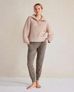 This effortless sweater features a classic half-zip neck and luxe ribbing. With its balloon sleeves and contrasting ribbing on the cuffs, it is a timeless, go-anywhere classic. Please note: Varley runs a size smaller than Haven Well Within. Size up for a more comfortable fit. Material: 44% Viscose, 28% Nylon, 28% PolyesterCare: Machine wash cold with like colors, using delicate cycle. Do not use fabric softener or bleach. Hang dry or lay flat to dry. Do not tumble dry. Imported | Varley Half-Zip Half-zip Sweater With Ribbed Cuffs For Loungewear, Active Top, Half Zip Sweaters, Fabric Softener, Zip Sweater, Balloon Sleeves, Tumble Dryer, Half Zip, Daily Dose