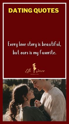 a man and woman are looking at each other with the caption saying,'every love story is beautiful but ourss my favorite