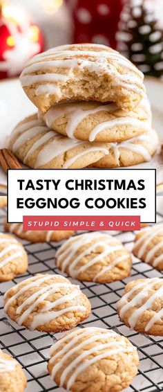 Image for Tasty Christmas Eggnog Cookies Eggnog Cookie Bars, Cake Mix Eggnog Cookies, Gluten Free Eggnog Cookies, Egg Nog Cookies Easy, Egg Nog Meltaway Cookies, Eggnog Cookies Easy, Unique Christmas Cookie Flavors, Thick Cookie Recipes, Egg Nog Cookies