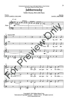 the music sheet for jabberwook