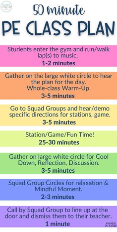 the 50 minute pe class plan