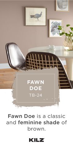 the fawn dof is a classic and feminine shade of brown in this dining room