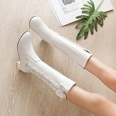 Category:Boots; Upper Materials:PU; Lining Materials:Cotton; Embellishment:Bowknot; Season:Winter,Fall; Actual Heel Height:1.18; Gender:Girls'; Toe Shape:Round Toe; Style:Princess Shoes; Heel Height(inch):<1; Boot Shaft:Knee High Boots; Outsole Materials:Rubber; Occasion:Walking,Party  Evening,Daily; Age Group:Big Kids(7years ),Little Kids(4-7ys); Closure Type:Zipper; Function:Casual / Daily; Pattern:Solid Color; Shipping Weight:0.725; Listing Date:10/10/2020; 2021 Trends:Fashion Boots; Foot Long Shoes For Girls Winter Boots, Kids High Heel Boots, Cute High Heels For Kids 10-12, Cute Kids High Boots, Kids Boots Girls Fashion, Mid High Boots, Led Shoes, Pu Boots, Flower Girl Shoes