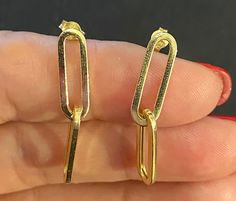 All of our jewelry is made from solid 14k yellow gold, free of nickel and it hypoallergenic. You can sleep, shower, swim, and live in our jewelry without any irritation!!  Length: 28 mm Thickness: 6 mm Sold in pair Upon receiving your order, if you find that you need to return or exchange a size; please message us first and together we will find the best solution for you!! With returns and exchange; you will be responsible for shipping costs and the price difference in sizes. That is why we recommend asking questions before ordering!!   Warmly Gold Minimalist Oval Link Earrings, 14k Gold Oval Link Earrings For Everyday Wear, Everyday 14k Gold Oval Link Earrings, Everyday Yellow Gold Oval Link Earrings, Cable Chain Link Earrings For Gift, Gold Cable Chain Earrings For Gift, Minimalist 14k Gold Oval Link Earrings, Tarnish Resistant Yellow Gold Oval Link Earrings, Pierced Link Earrings For Gift