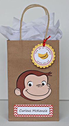 a brown paper bag with a monkey on it