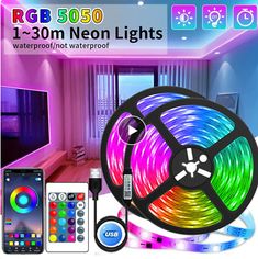 rgb led strip light with remote control for tv, laptop and other electronic devices