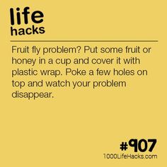 a yellow poster with the words life hacks written in black and white on it