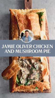 Jamie Oliver​ Chicken And Mushroom Pie Jamie Oliver Chicken, Chicken And Mushroom Pie, Mushroom Pie, Chicken And Mushroom, Meat Pies, Jamie Oliver Recipes, Poached Chicken, Chicken Pie