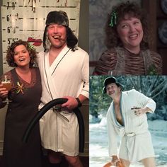 four different pictures of people dressed in costumes