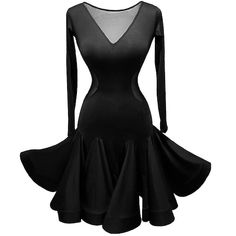 a women's black dress with long sleeves and high low cut heming on the bottom