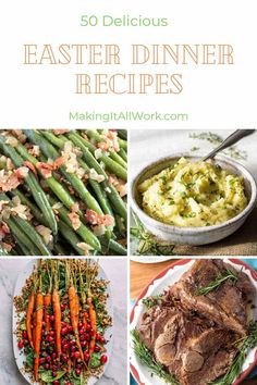 an image of easter dinner recipes with text overlay