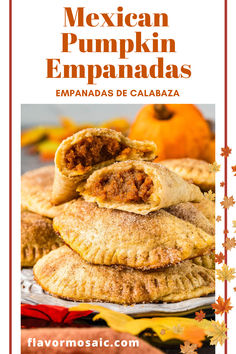 mexican pumpkin empanadas with text overlay