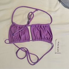 Great Condition, Never Worn Nothing Wrong With Just Never Wore It Has Tags Not Sold Online Anymore The Website Photos Are The Same Style Just Different Color Casual Purple Swimwear With Triangle Top, Trendy Lavender Tops For Beach, Beach Top With Drawstring, Casual Purple Swimwear For Vacation, Trendy Purple Top For Beach Season, Purple Beach Top For Summer, Purple Summer Top For Beach Season, Purple Beachwear Tops For Summer, Purple Summer Beachwear Tops