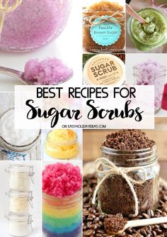 the best sugar scrubs for your body, face and hair are on display in this collage